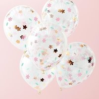 Blumen-Konfetti-Ballons in rosegold & pink, 5 Stück Blumen-Konfetti-Ballons in rosegold & pink, 5 Stück von Ginger Ray