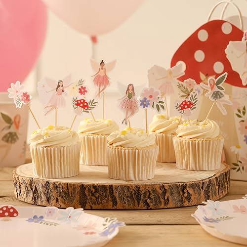 Cupcake-Topper, 3D-Feenröcke, Blumen, Pilze, Kartendekorationen für Kindergeburtstag, Cupcakes, 12 Stück Cupcake-Topper, 3D-Feenröcke, Blumen, Pilze, Kartendekorationen für Kindergeburtstag, Cupcakes, 12 Stück von Ginger Ray