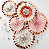 Floral gemusterte Fächerblumen in rosegold, 5 Stück Floral gemusterte Fächerblumen in rosegold, 5 Stück von Ginger Ray