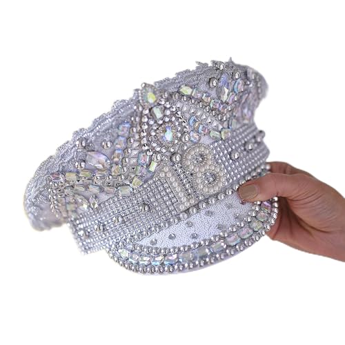 Ginger Ray 18th Birthday Silver Embellished Sequin Hat Milestone Party Wearable Accessory von Ginger Ray