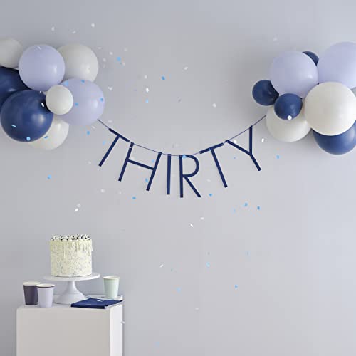 Ginger Ray 30th Navy Blue Birthday Ballon-Wimpelkette – 30 – Blau von Ginger Ray