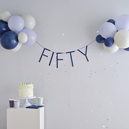 Ginger Ray 50th Navy Blue Birthday Ballon-Wimpelkette – Fifty – Blau, M von Ginger Ray