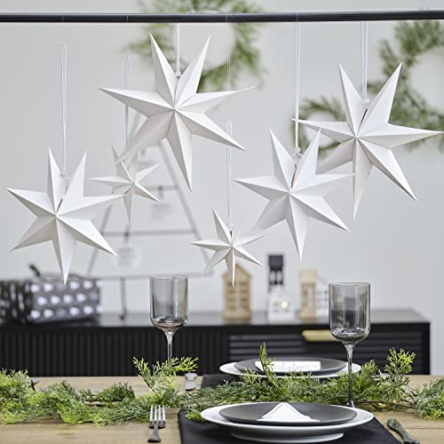 Ginger Ray BWC-110 Papier 3D Sterne für Weihnachtsdeko 6 Stück, weiß Ginger Ray BWC-110 Papier 3D Sterne für Weihnachtsdeko 6 Stück, weiß von Ginger Ray