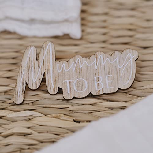 Ginger Ray Baby Shower Anstecker aus Holz mit Aufschrift Mummy to be, Braun/Weiß Ginger Ray Baby Shower Anstecker aus Holz mit Aufschrift Mummy to be, Braun/Weiß von Ginger Ray