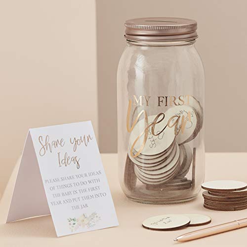 Ginger Ray Baby Shower First Year Glass Erinnerungsglas mit Holzfiguren Ginger Ray Baby Shower First Year Glass Erinnerungsglas mit Holzfiguren von Ginger Ray