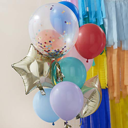Ginger Ray Ballon mit leuchtendem Regenbogen, Goldfolien-Sternenballon und durchsichtigem Konfetti, Geburtstagsparty-Dekoration, Balloncluster, 11 Stück Ginger Ray Ballon mit leuchtendem Regenbogen, Goldfolien-Sternenballon und durchsichtigem Konfetti, Geburtstagsparty-Dekoration, Balloncluster, 11 Stück von Ginger Ray