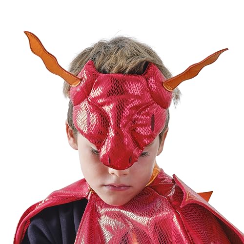 Ginger Ray Rote Drachenmaske für Jungen mit Schuppen und Hörnern für Geburtstage und Kostümpartys. Alter: 3–7 Jahre von Ginger Ray