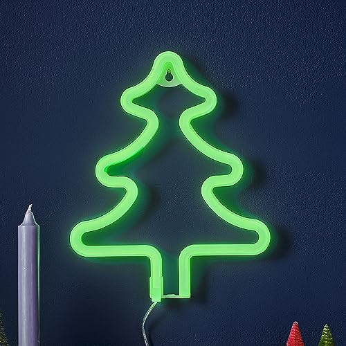 Ginger Ray Christmas Green Tree Neon Light Dekoration Kamin Tischdekoration, Einfarbig von Ginger Ray