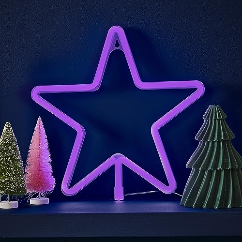 Ginger Ray Christmas Large Lilac Light Up Stern Neon Licht Kamin Tischdekoration von Ginger Ray
