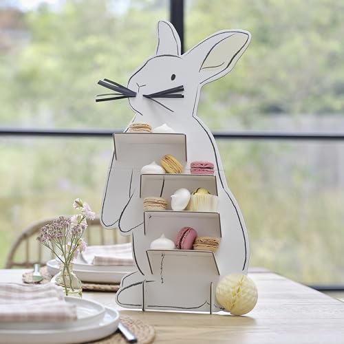 Ginger Ray Osterhase mit Wabenschwanz-Tischständer für Party-Leckereien, Sandwiches und Kuchen, 50 cm x 24,3 cm von Ginger Ray