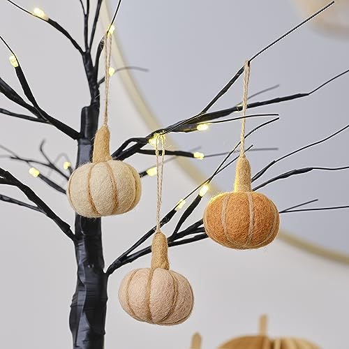 Ginger Ray Felt Pumpkin Hanging Ornament Herbst-Halloween-Baumschmuck, 3 Stück von Ginger Ray