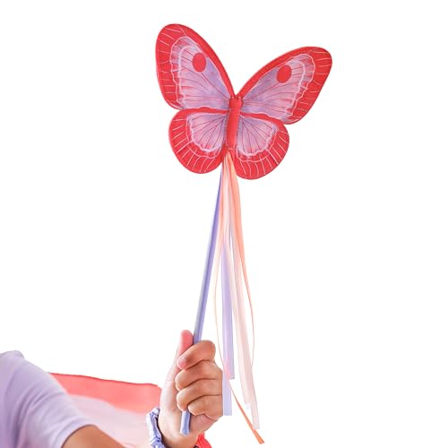 Ginger Ray Fliederfarbener Schmetterlingsstab für Mädchen mit Schmetterlingsaufsatz und Bändern für Geburtstage und Kostümpartys. Größe: 33 cm von Ginger Ray