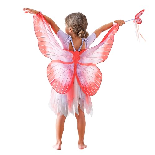 Ginger Ray Fliederfarbene Schmetterlingsflügel für Mädchen mit aufwendigem Aufdruck für Geburtstage und Kostümpartys, Einheitsgröße von Ginger Ray