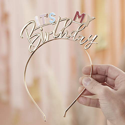 Ginger Ray Goldenes und pastellfarbenes Haarband mit Aufschrift It's My Birthday Ginger Ray Goldenes und pastellfarbenes Haarband mit Aufschrift It's My Birthday von Ginger Ray