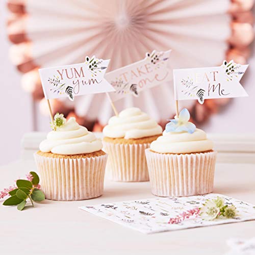 Ginger Ray Let's ParTea Cupcake-Aufsätze, Rotgold, foliert, Nachmittagstee, 12 Stück von Ginger Ray