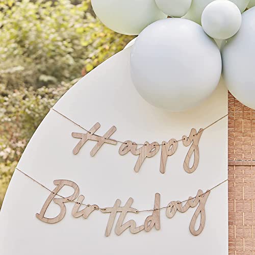 Ginger Ray MIX-519 Wimpelkette aus Holz Happy Birthday, braun Ginger Ray MIX-519 Wimpelkette aus Holz Happy Birthday, braun von Ginger Ray
