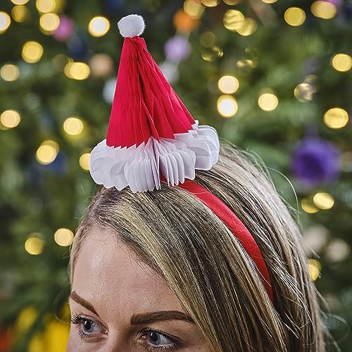 Ginger Ray Honeycomb Red Santa Hat Christmas Headband for Costume Parties 2 Pack von Ginger Ray