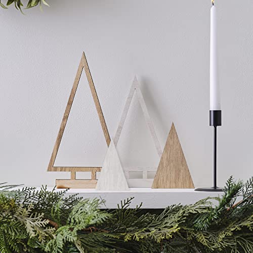 Ginger Ray NN-145 Kaminsims Holz Baumschmuck 4 Stück Weihnachten Home Dekoration, Ornamente Ginger Ray NN-145 Kaminsims Holz Baumschmuck 4 Stück Weihnachten Home Dekoration, Ornamente von Ginger Ray