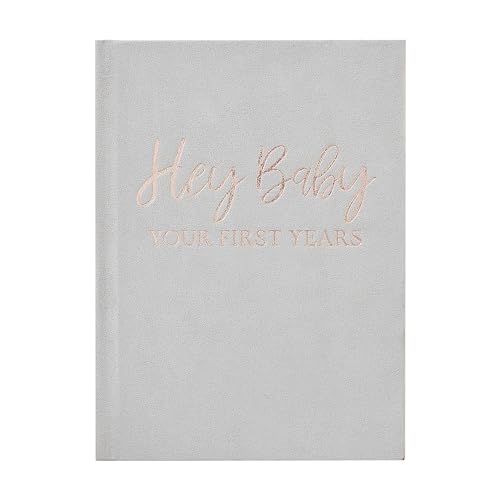 Ginger Ray Shower Grey and Rose Gold Baby Tagebuch mit festem Einband aus Veloursleder von Ginger Ray