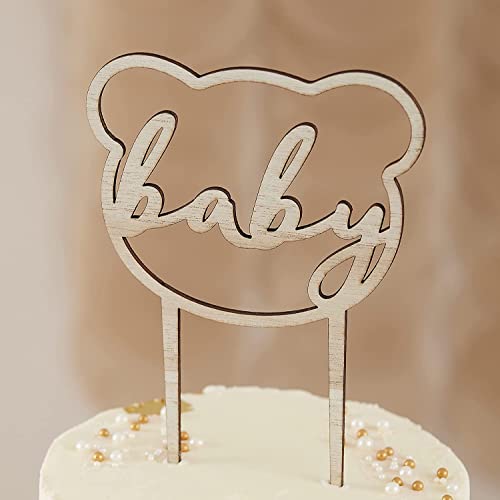 Ginger Ray Teddy Bear Tortenaufsatz aus Holz für Babyparty, Bären-Form, 16 cm, Taupe Ginger Ray Teddy Bear Tortenaufsatz aus Holz für Babyparty, Bären-Form, 16 cm, Taupe von Ginger Ray