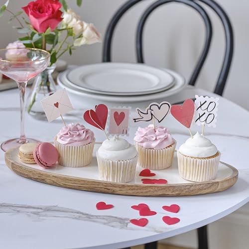 Ginger Ray Valentinstag-Cupcake-Topper mit Herzen, Stempeln, Umschlägen und mehr, 12er-Pack von Ginger Ray