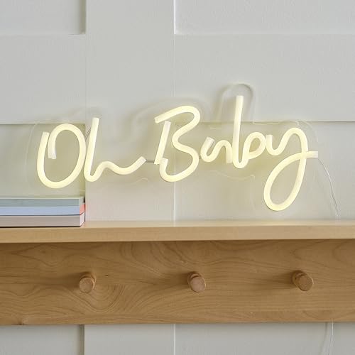 Ginger Ray White 'Oh Neon Wall Light Baby Shower Gift 17cm x 34cm von Ginger Ray