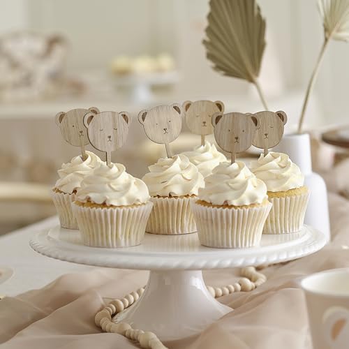 Ginger Ray Wooden Teddy Bear Shaped Cupcake Toppers Baby Shower Cake Decorations 6 Pack Ginger Ray Wooden Teddy Bear Shaped Cupcake Toppers Baby Shower Cake Decorations 6 Pack von Ginger Ray