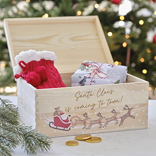 Ginger Ray Wooden Weihnachts-Geschenkbox aus Holz, Braun von Ginger Ray