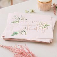 Papierservietten Happy Birthday, mit Schrift in rosegold, 16 Stück, 33cm x 33cm Papierservietten Happy Birthday, mit Schrift in rosegold, 16 Stück, 33cm x 33cm von Ginger Ray