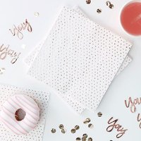 Servietten, rosegold gepunktet, 16 Stück Servietten, rosegold gepunktet, 16 Stück von Ginger Ray
