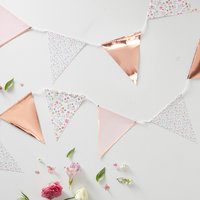 Wimpelkette mit Blumenmuster und Verzierung in rosegold, 3,5m Wimpelkette mit Blumenmuster und Verzierung in rosegold, 3,5m von Ginger Ray
