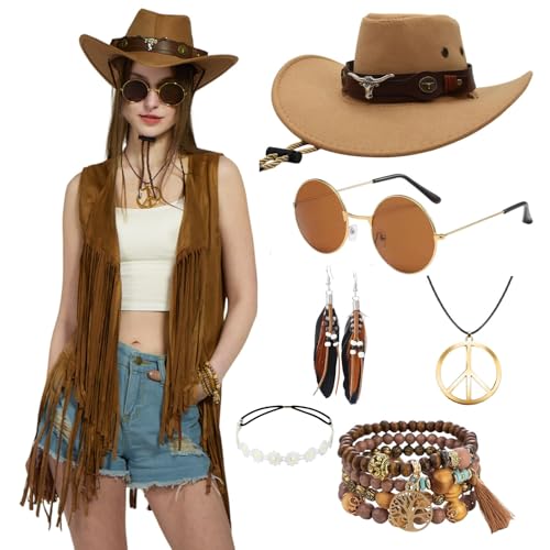 Ginkago Hippie Women Costume (Braun, XS) von Ginkago