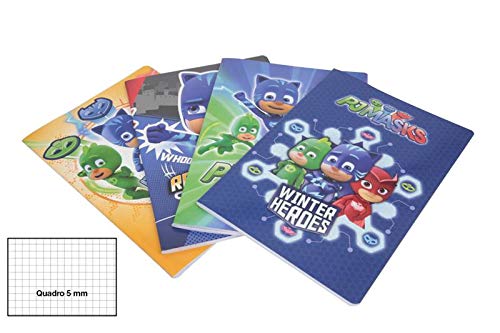 Giochi Preziosi 8056379053033 Maxi A4, Lineatur 5 m (Karos 5 mm) Pjmasks Notizbücher, Mehrfarbig von Giochi Preziosi