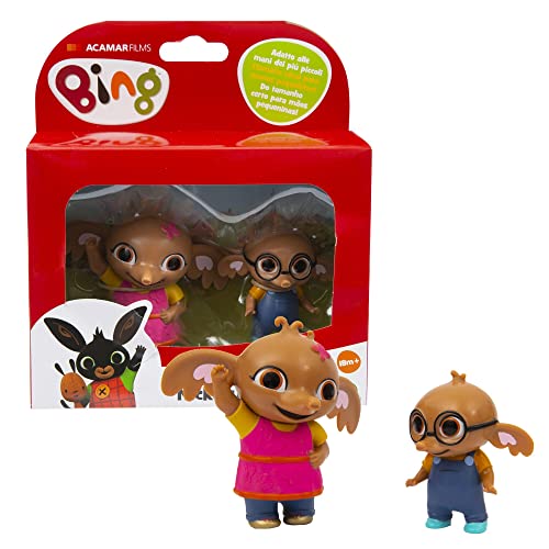 Giochi Preziosi Bing Set 2 Mini-Figuren, Sula und Nicky in Hellen Farben und der richtigen Größe für die Hände der Kleinsten, für Mädchen ab 18 Monaten, Mehrfarbig, BNG00L02 von Giochi Preziosi