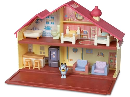 Giochi Preziosi Bluey - Figur-Set für Haus auf Zwei Etagen, mit Küche, Wohnzimmer, Schlafzimmer und Bad, komplett eingerichtet; für Kinder ab 3 Jahren, BLY04010 von Giochi Preziosi