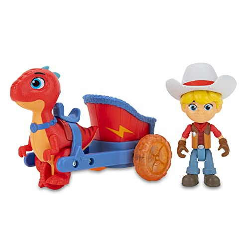 Giochi Preziosi Dino Ranch Jon & Blitz, Fahrzeug mit Dinosaurier und Figur, ca. 7,5 cm hoch, wie im Fernsehen gesehen, für Kinder ab 3 Jahren, DNA03100 von Giochi Preziosi