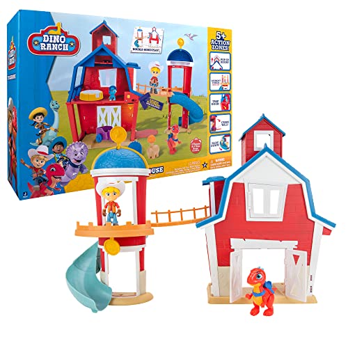 Giochi Preziosi Dino Ranch – Reichhaltiges Spielset, das das Clubhaus mit 5 Spielumgebungen spielt, inklusive Zwei Mini-Figuren und Zwei Mini-Dino, Dna10000 von Giochi Preziosi