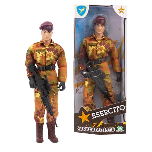 Giochi Preziosi Italienische Armee, Action Hero Fallschirmjäger, Höhe 30 cm, 30 Gelenkpunkte, detaillierte Uniform, italienische Armee-Spielzeug, 4 Modelle zum Sammeln Giochi Preziosi Italienische Armee, Action Hero Fallschirmjäger, Höhe 30 cm, 30 Gelenkpunkte, detaillierte Uniform, italienische Armee-Spielzeug, 4 Modelle zum Sammeln von Giochi Preziosi