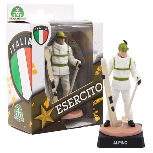 Giochi Preziosi Italienische Armee, Alpenfigur, Höhe 8 cm, Soldat Militär Spielzeug der italienischen Armee, detaillierte Uniform, 11 Modelle zum Sammeln von Giochi Preziosi