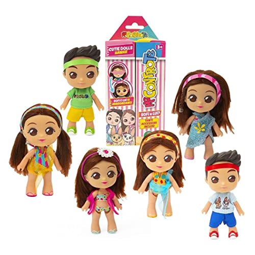 Giochi Preziosi Me Contro Te - Cutie Doll Hawaii, Cutie Doll in Sofì oder dort, 6 Verschiedene Mini-Puppen, die bräunen, für Mädchen ab 3 Jahren, MEC90000 von Giochi Preziosi