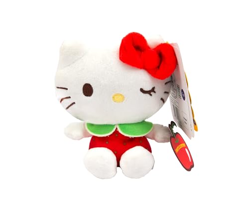 Hello Kitty Macedonia Scented Plush, 12cm Red Dress Wink, Cute Hello Kitty Character in Red Dress, Scented Soft Toy, Official Licensed Merchandise, for Fans, Suitable for Ages 4+ von Giochi Preziosi