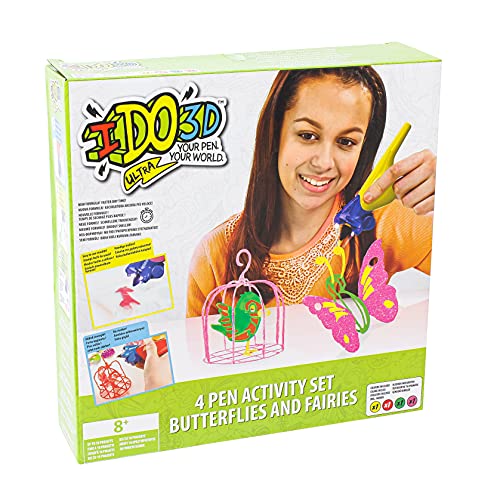 IDO3D Ultra, Set mit 4 Tuben, kreativen Freizeiten, 3D-Zeichnen, Neue Gel-Formel, schnell trocknend, 1 UV-Lampe und 1 Backblech, 1 Leiter, Modelle zufällig, ab 8 Jahren, DD001 von Giochi Preziosi