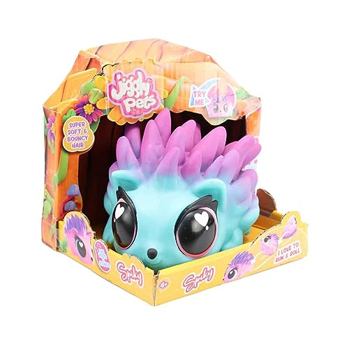 Jiggly Pets - My Spike Pet Blau, Spiky the Igel, interaktiver Igel, weiches Gummimaskottchen, singend, singend, laufen, laufen, mit Musik, Spielzeug für Jungen und Mädchen ab 4 Jahren, Berühmt von Giochi Preziosi