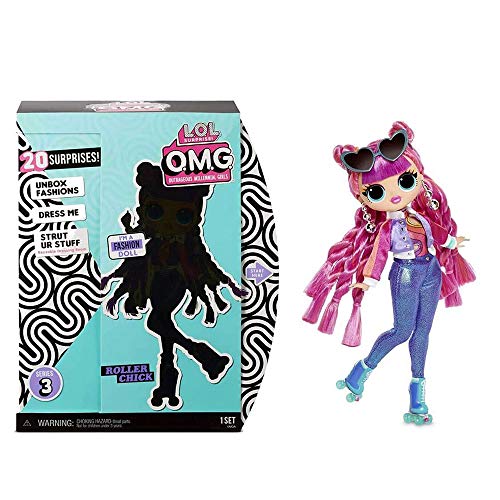 L.O.L. Surprise!, O.M.G. – Set mit 20 Überraschungen, Davon 1 Puppe 27 cm, Zubehör, umwandelbarer Sockel zum Sessel, Koffer, zufällige Modelle (Serie 3), Spielzeug für Kinder ab 3 Jahren, LLUE0 von Giochi Preziosi