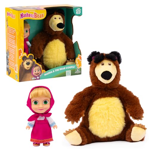 Giochi Preziosi Masha & Michka, Masha Puppe, 12 cm, und der Bärka-Plüschtier 20 cm, Spielzeug für Kinder ab 3 Jahren, MHA21 von Giochi Preziosi