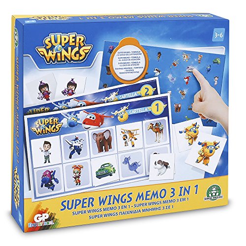 Super Wings Super Memo Spiel 3-in-1 Super Memo – spanische Version von Giochi Preziosi