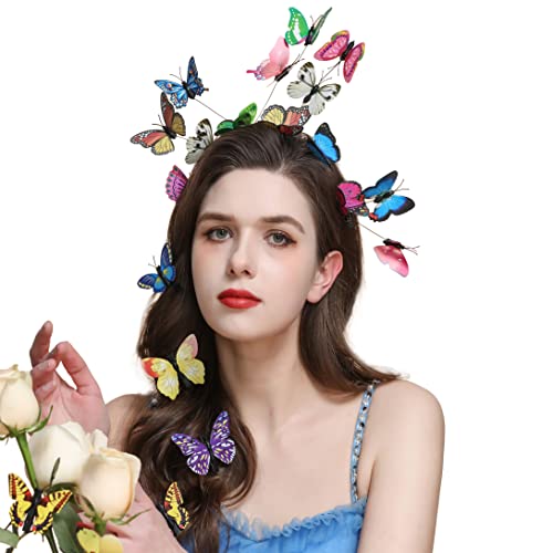 Gionforsy Schmetterling Fascinator Stirnband Monarch Schmetterling Stirnband Krone Tee Party Halloween Kostüm Kopfschmuck, Farbenfroh, Einheitsgröße Gionforsy Schmetterling Fascinator Stirnband Monarch Schmetterling Stirnband Krone Tee Party Halloween Kostüm Kopfschmuck, Farbenfroh, Einheitsgröße von Gionforsy