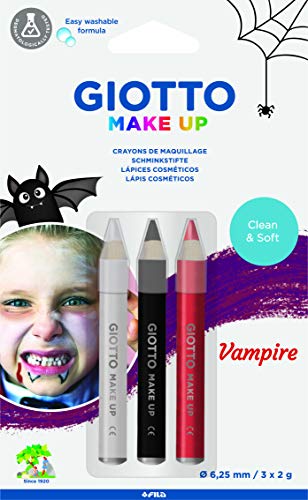 Giotto Kinder Halloween und Verkleidung Vampir Make-Up Stifte Set in Weiß, Schwarz und Rot von GIOTTO