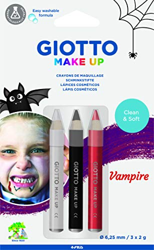 Giotto Kinder Halloween und Verkleidung Vampir Make-Up Stifte Set in Weiß, Schwarz und Rot von GIOTTO