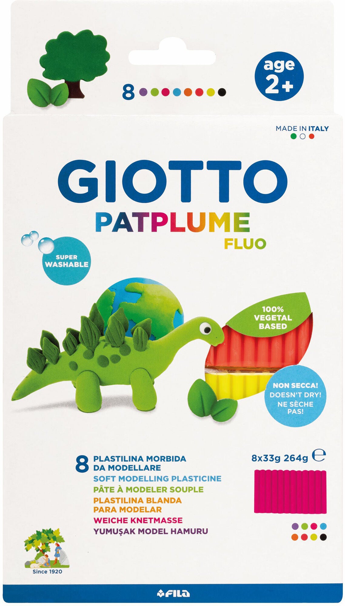 Giotto Patplume Flu Modelliermasse 8er-Pack von Giotto